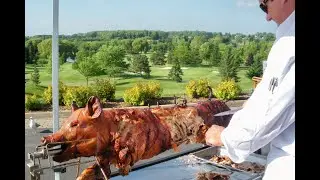 Жарка свинины &mdash; пропановый жаровня PigOut и центр приготовления пищи на открытом воздухе