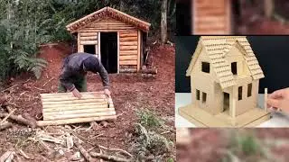 Building wooden house / DIY Wood / Decor home / Plastic house / Live in forest / Survival / Camping