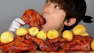 Mukbang BBQ 자메이카통다리 치킨 + 크림치즈볼 먹방 ASMR spicy Chicken legs Cheese balls EATING SOUNDS SHOW チキン足