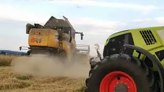 Żniwa 2020 w Gr Natkaniec z nowymi nabytkami!!! Claas axion 830/ New Holland Cx 5.80/ Pronar T740/