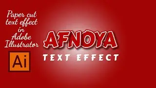 How to do paper cut text effect in Adobe illustrator||Adobe illustrator tutorial||Text effect