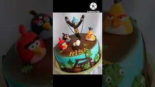 Angry Birds design cake#angry bird cake#