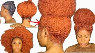 No Leave-out Invisible Hairline/ Natural Crochet Afro Kinky Ponytail Using Kinky Hair