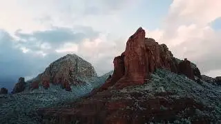 Snow on Coffeepot Rock in Sedona