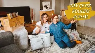DEV ÇEYİZ KOLİLERİNİ AÇALIM🛍 | ÇEYİZ DİZENLER KESİNLİKLE İZLEMELİ🤌