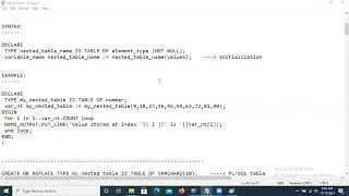 Oracle SQL PLSQL | session 27 | Collections | Nested tables