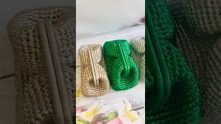 Crochet metallic clutch bag. #handmadebags #purse #bag #clutchbag #crochetbag #handmadegifts #gifts