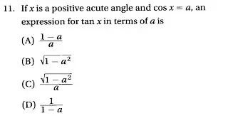 SAT Prep Geometry & Trigonometry 6-6 The Unit Circle  Q11
