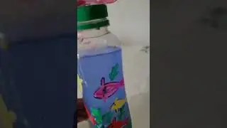bottle aquarium  craft # made by 5 years kaavya # art and craft for kids # bottle aquarium for kids