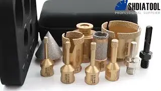 A85326010K8T Diamond Brazed Core Drill Bit Set Hole Saw Kit Diamond Milling Drilling Beveling Bit