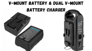 v mount battery & dual v mount battery charger for video camera rigs godox aputure led lights etc.