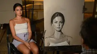 Dibujando un retrato en carbón del natural | Sesión completa