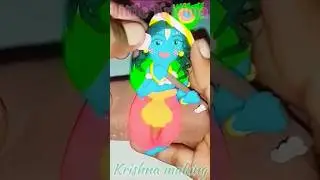 Shri Krishna diy clay 🎨 #krishna #Shorts #youtubeshorts #clay