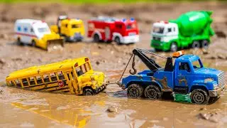 Oh No!!, Too Many Car Stuck in Mud! 🌲🚛 | Police Tow Truck & Friends Rescue Cars Cartoon