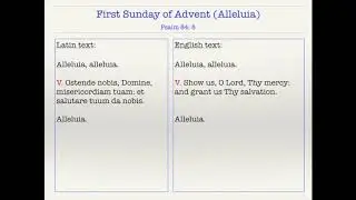 1st Sunday of Advent (Alleluia)