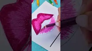 How to Draw 3D Lips Easy & Fast! 👄 #drawing #art #hack #shorts