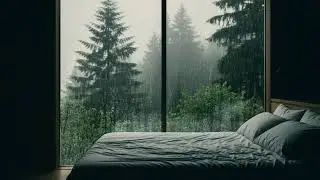 Relax with Rain on Window in a Cozy Cabin 🌧️ Sleep, Meditation, and Calm