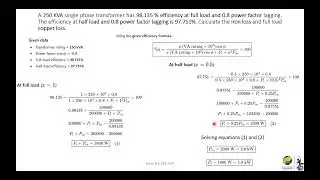 Numerical Problems on Transformer Efficiency | Core Loss (Pi) & Copper Loss (Pcu) | IEE | VTU | Imp
