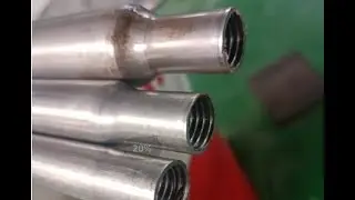 raised floor pedestal tube end reduction and threading, tube beading and connect with plate