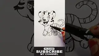 Draw a Cute Baby Tiger in Easy Steps #shorts #shortvideoviral #short