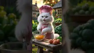 Chef Whisker&rsquo;s Purr-fect Omelette Delight 🍳✨#cat #cutecat #catchef #catai #catshorts
