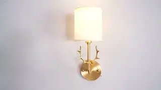 Brass Deer Head Wall Light 1