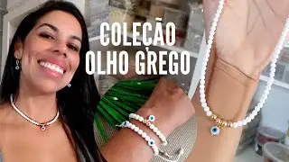Colar de Miçanga com Fio de Nylon-  Coleção Olho Grego- Fábrica de Bijuterias
