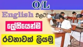 Let's write a perfect essay for O/L exam