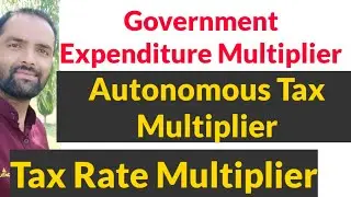 Govt Expenditure Multiplier, Tax Rate Multiplier , Autonomous Tax multiplier from income model