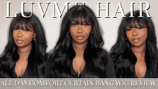 Pre-Cut Curtain Bangs + Effortless Curls | Easy Wig Install + Review | ft LuvMe Hair | Tan Dotson