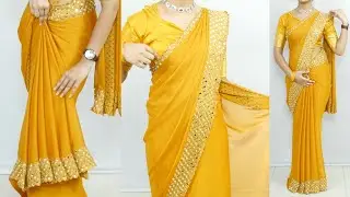 Amazing Stone Work Saree draping Easily| How to get perfect Centre pleats without anyone&rsquo;s help