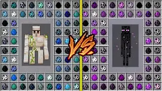WHAT IF YOU SPAWN ALL ENDERMAN EGGS vs GOLEM EGGS BATTLE Minecraft Different Endermans Army Battle