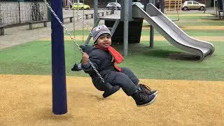 Kids Playing Outside at Children's Outdoor Playground with Kids Swings Fun Children Activities