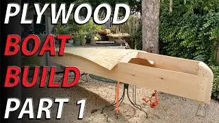 HomeMade plywood boat part 1 - lumber yard plywood boat NO PLANS - bending 1/2