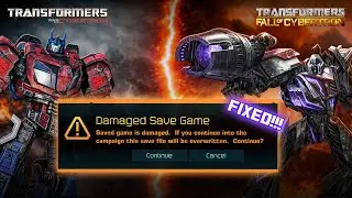 Исправлена ​​ошибка &laquo;Повреждено сохранение игры&raquo; | Transformers War & Fall of Cybertron (PC)