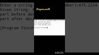 Program separate the number in before and after the decimal #program #programming