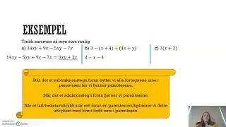 Oppsummering av regning med variabler
