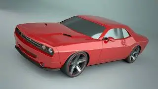 Dodge challenger muscle car 3d model