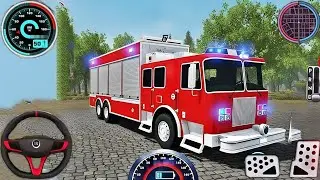 Симулятор спасения на пожарной машине в городе - 911, США, аварийная служба, вождение пожарной ма...