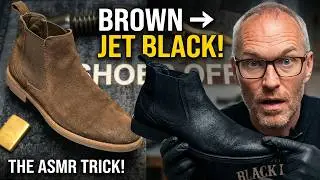 ASMR I Turned My Old Shoes Jet Black With This Trick!