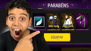 PEGUEI TODAS AS SKINS DO JUJUTSU KAISEN PRO MEU IRMÃOZINHO NO FREE FIRE! 🥷🔥