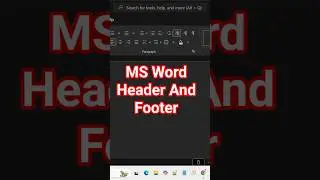 MS Word Header & Footer | TheGkTech | Header And Footer
