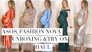 ASOS, FASHION NOVA HUGE Try On&Unboxing HAUL//New Year Maternity OUTFITS//Sequin Dresses Outfits