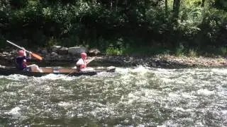 Canoe hire trip on the river Wye, running the Symonds Yat rapids