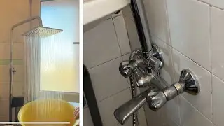 Bathroom Shower Unit Installation in Old Bathroom - Not Ideal but Working 