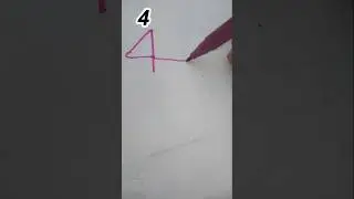 Number 4 draw fish easy trick #easydrawing #shortsfeed #youtubeshorts #trending