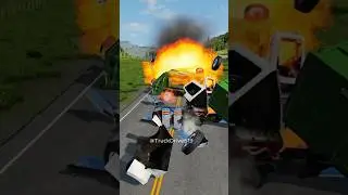 Garbage truck driver bollard crashes #beamngdrive #dumper #truck #garbage #fire #shorts #india