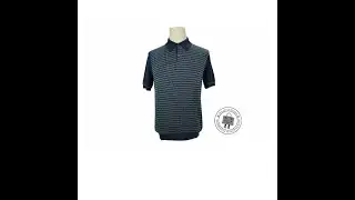 Hermes 437370HA Polo Manches Courtes Ocean / 07 Cotton L Polo Shirts