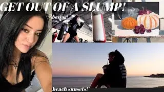 GETTING OUT OF A SLUMP! | gym, beach sunsets, hw, coffee
