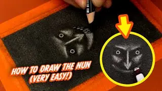 I'm drawing The Nun 😱 (it's scary) #thenun #halloween #tutorial #drawing #foryou